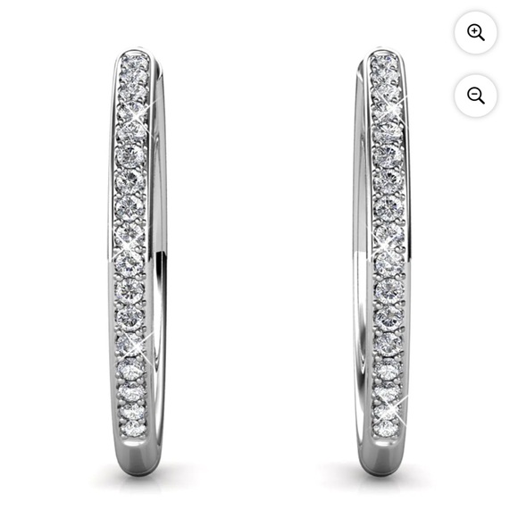 NWT Swarovski Crystal hoops - Picture 3 of 3